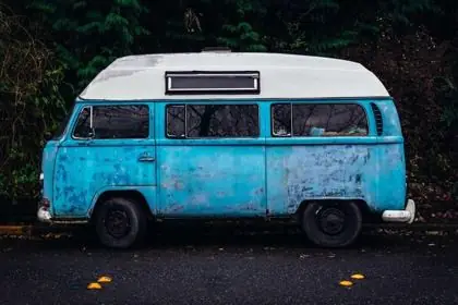 blue van car
