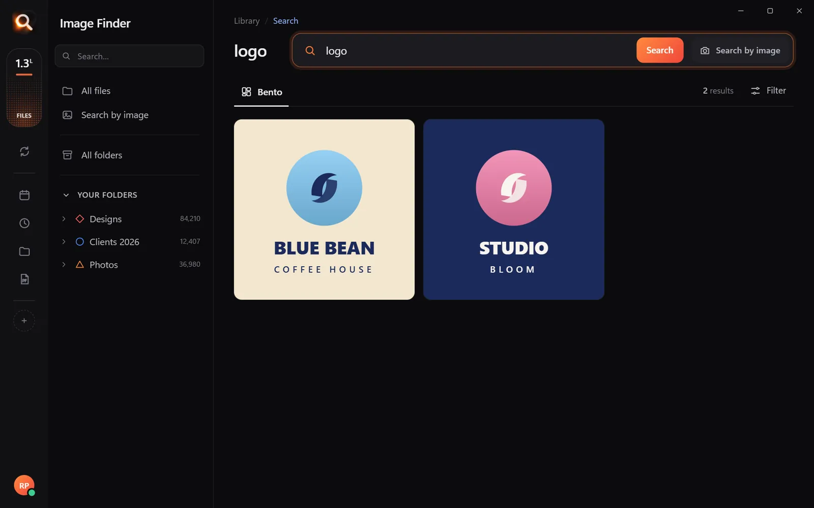 Logos found by meaning: 'logo' brings up every logo design